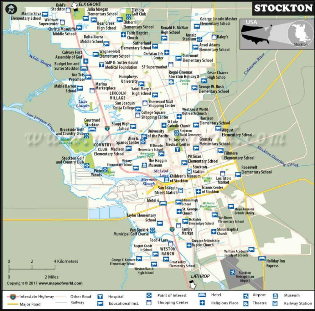 Stockton County Map California